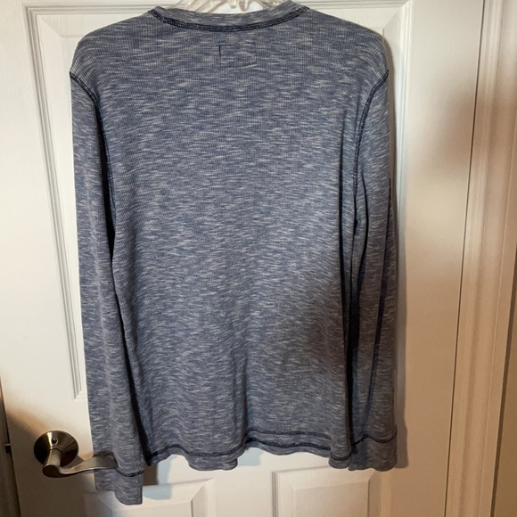 Blue men’s express large waffleknit long sleeve - Picture 4 of 4